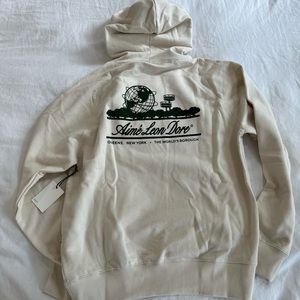 Aime Leon Dore Unisphere Hoodie Beige Cream Medium